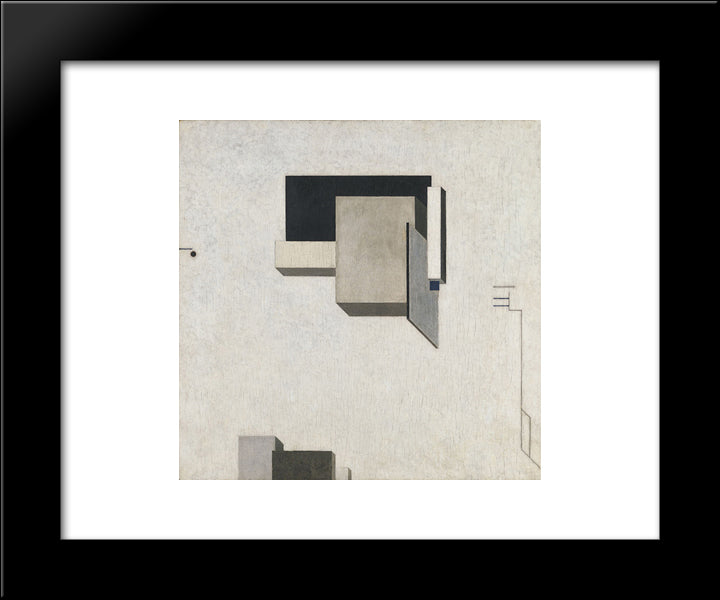 Proun 1 C 20x24 Black Modern Wood Framed Art Print Poster by Lissitzky, El