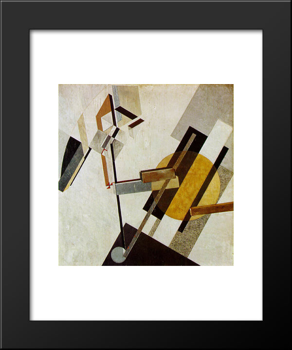 Proun 19D 20x24 Black Modern Wood Framed Art Print Poster by Lissitzky, El