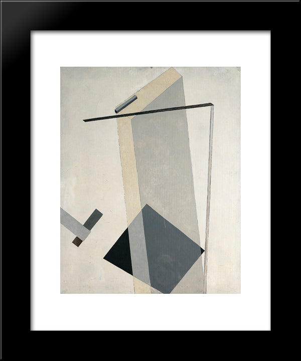 Proun 30 20x24 Black Modern Wood Framed Art Print Poster by Lissitzky, El