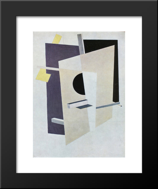 Proun Interpenetrating Planes 20x24 Black Modern Wood Framed Art Print Poster by Lissitzky, El