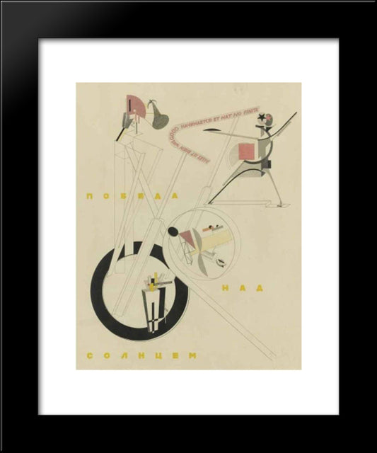 Victory Over The Sun All Is Well That Begins Well And Has No End 20x24 Black Modern Wood Framed Art Print Poster by Lissitzky, El