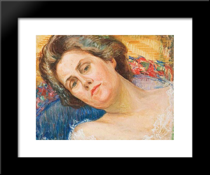 Figura Feminina 20x24 Black Modern Wood Framed Art Print Poster by Visconti, Eliseu