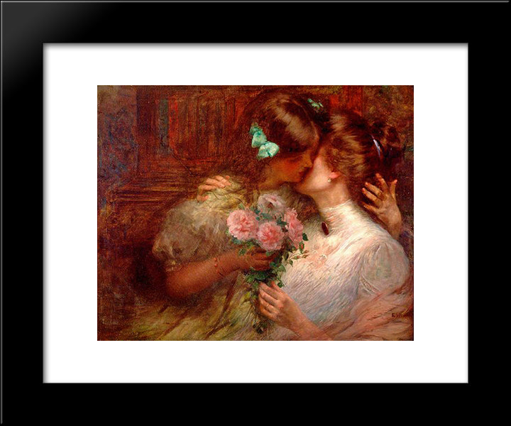 Kiss 20x24 Black Modern Wood Framed Art Print Poster by Visconti, Eliseu