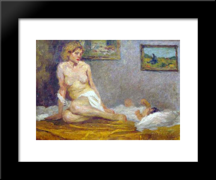 Mother And Son 20x24 Black Modern Wood Framed Art Print Poster by Visconti, Eliseu