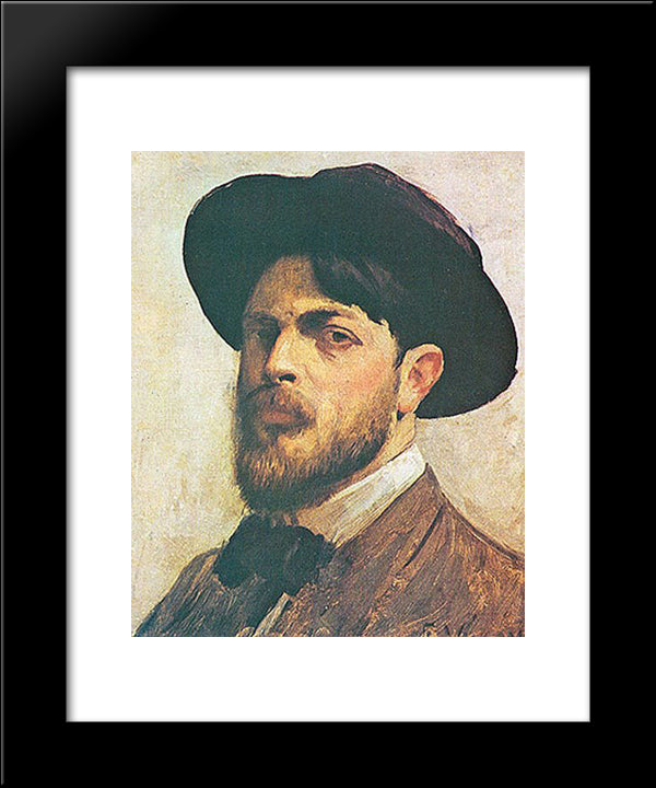 Self Portrait 20x24 Black Modern Wood Framed Art Print Poster by Visconti, Eliseu