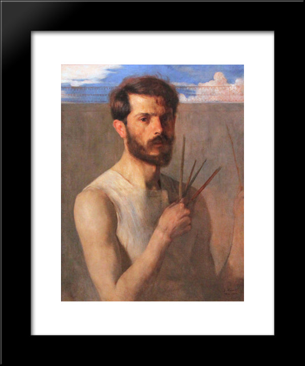 Self-Portrait 20x24 Black Modern Wood Framed Art Print Poster by Visconti, Eliseu