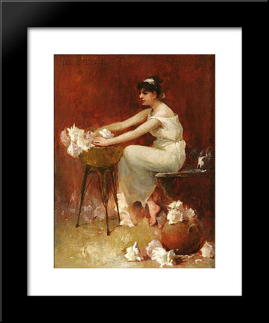 Arranging Flowers 20x24 Black Modern Wood Framed Art Print Poster by Carlsen, Emil