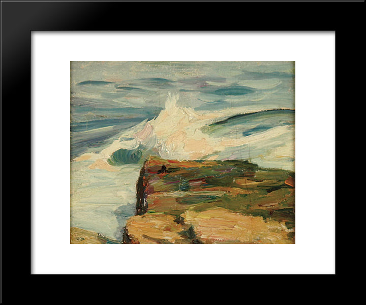 Crashing Waves 20x24 Black Modern Wood Framed Art Print Poster by Carlsen, Emil