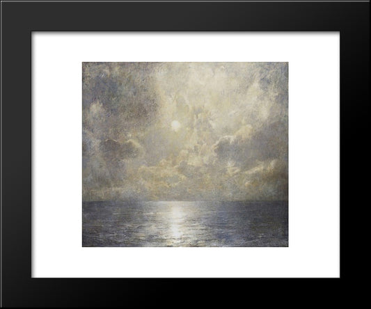 Moonlit Seascape 20x24 Black Modern Wood Framed Art Print Poster by Carlsen, Emil