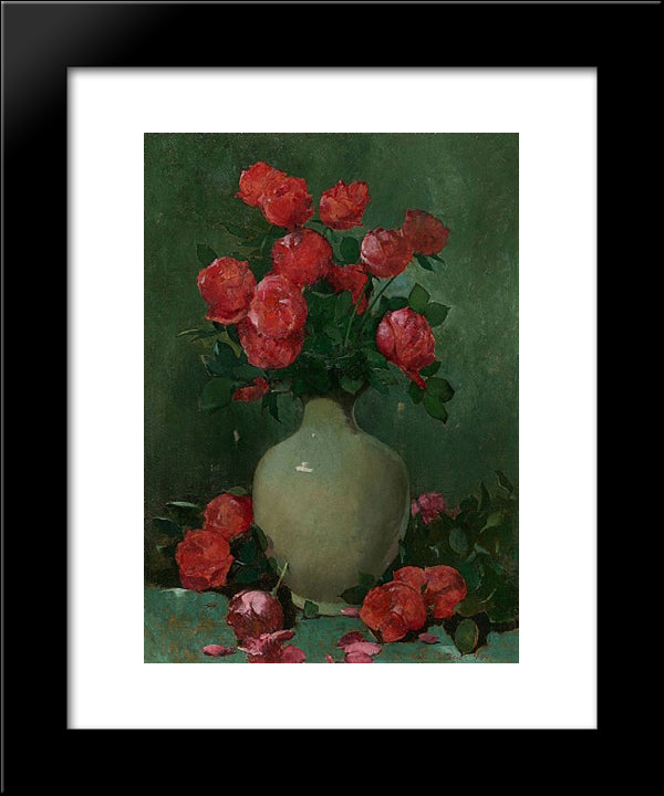 Red Roses 20x24 Black Modern Wood Framed Art Print Poster by Carlsen, Emil