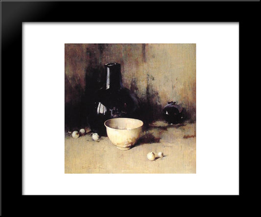 Still Life With Self Portrait 20x24 Black Modern Wood Framed Art Print Poster by Carlsen, Emil