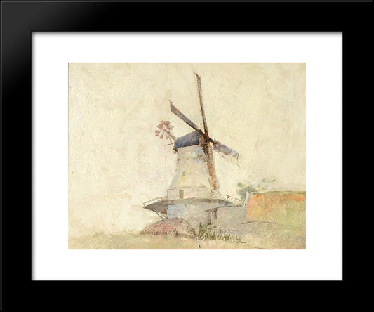 Windmill 20x24 Black Modern Wood Framed Art Print Poster by Carlsen, Emil