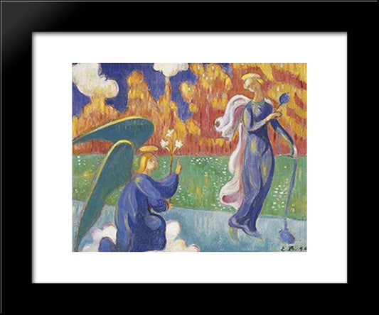 Annunciation 20x24 Black Modern Wood Framed Art Print Poster by Bernard, Emile