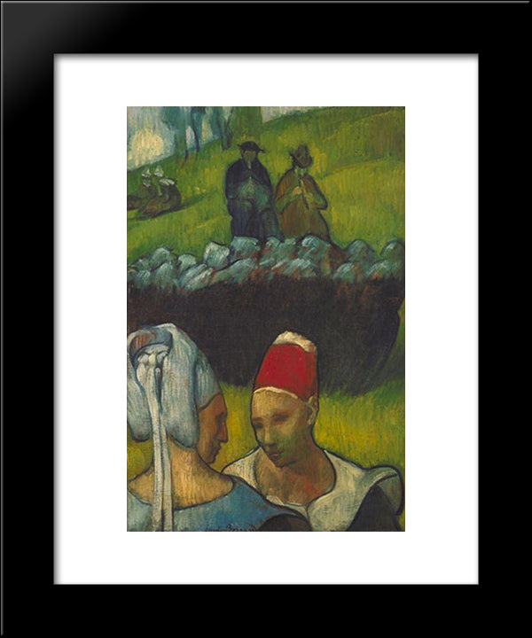 Bretons 20x24 Black Modern Wood Framed Art Print Poster by Bernard, Emile