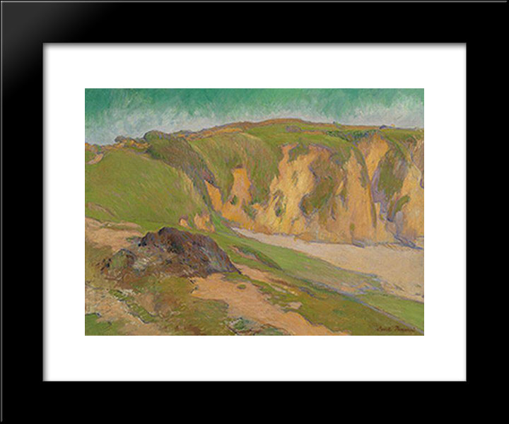 The Cliffs At Le Pouldu 20x24 Black Modern Wood Framed Art Print Poster by Bernard, Emile