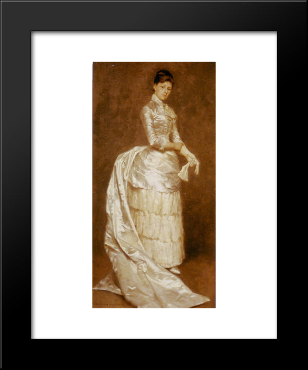 Charlotte Dufaux, In Her Wedding Dress 20x24 Black Modern Wood Framed Art Print Poster by Claus, Emile