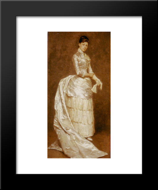 Charlotte Dufaux, In Her Wedding Dress 20x24 Black Modern Wood Framed Art Print Poster by Claus, Emile
