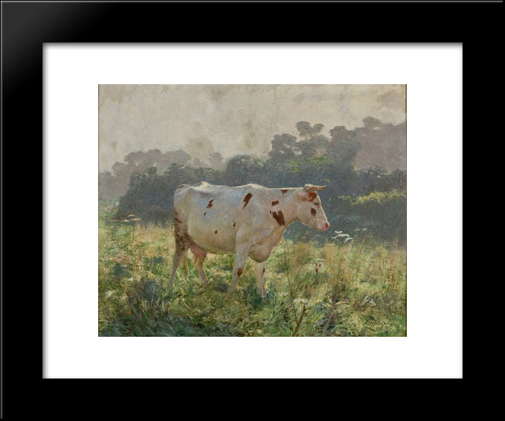 Cow 20x24 Black Modern Wood Framed Art Print Poster by Claus, Emile