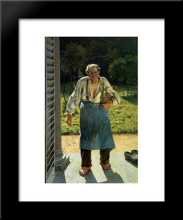 The Old Gardener 20x24 Black Modern Wood Framed Art Print Poster by Claus, Emile
