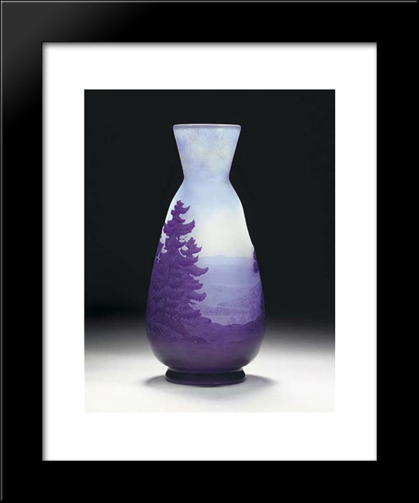 Cameo Glass Landscape Vase 20x24 Black Modern Wood Framed Art Print Poster by Galle, Emile
