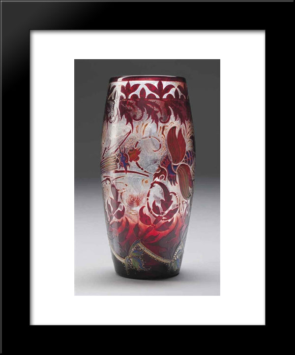 Cigales Vase 20x24 Black Modern Wood Framed Art Print Poster by Galle, Emile