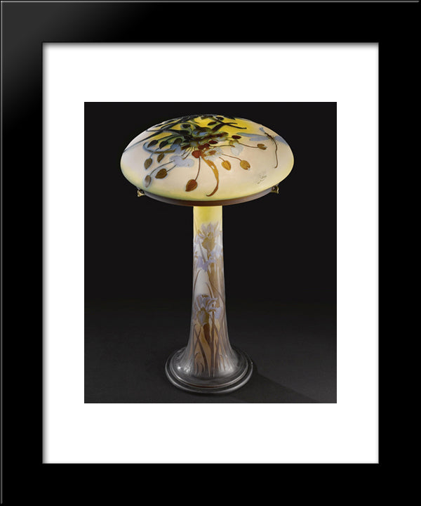 Dragonfly Table Lamp 20x24 Black Modern Wood Framed Art Print Poster by Galle, Emile