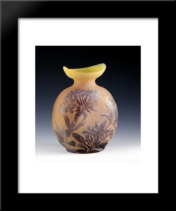 Ovale Vase Mit Phlox, Nancy, Frankreich 20x24 Black Modern Wood Framed Art Print Poster by Galle, Emile