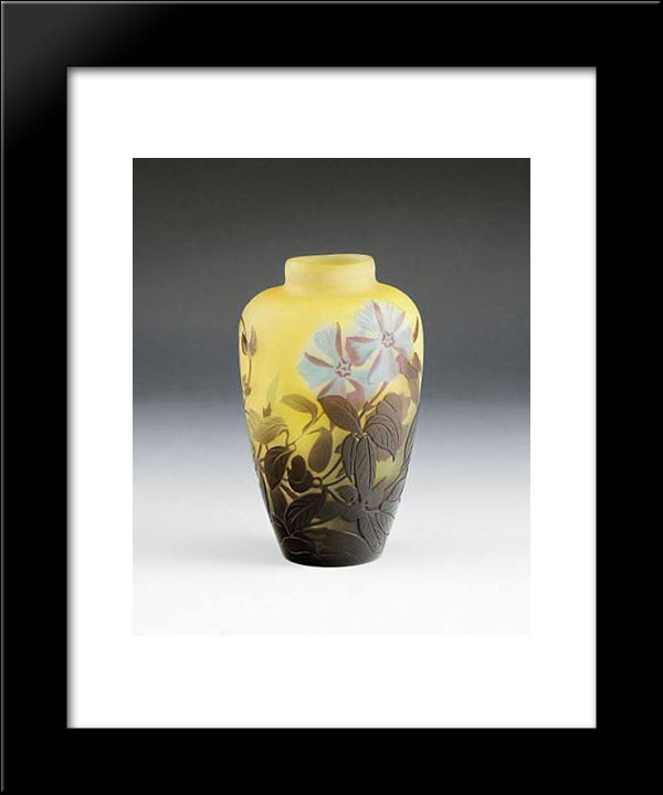 Vase Mit Clematisbluten 20x24 Black Modern Wood Framed Art Print Poster by Galle, Emile