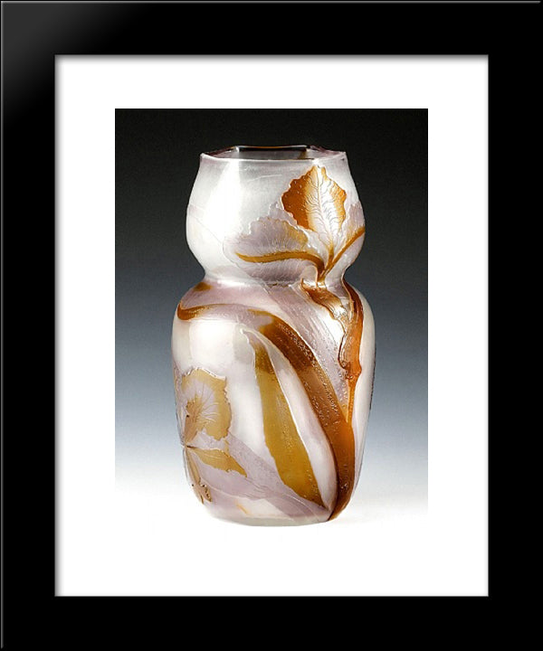 Vase Mit Irisbluten, Frankreich 20x24 Black Modern Wood Framed Art Print Poster by Galle, Emile