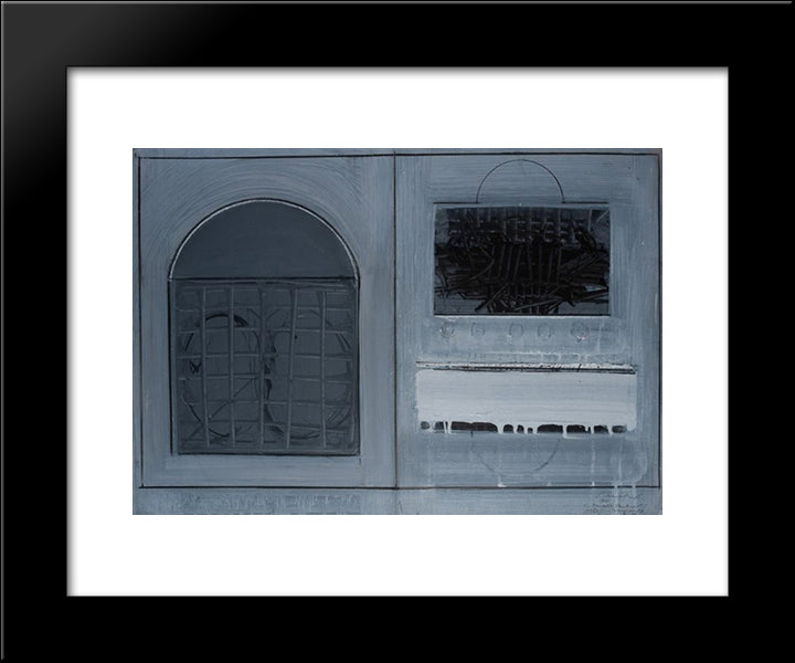 Composizione 20x24 Black Modern Wood Framed Art Print Poster by Scanavino, Emilio