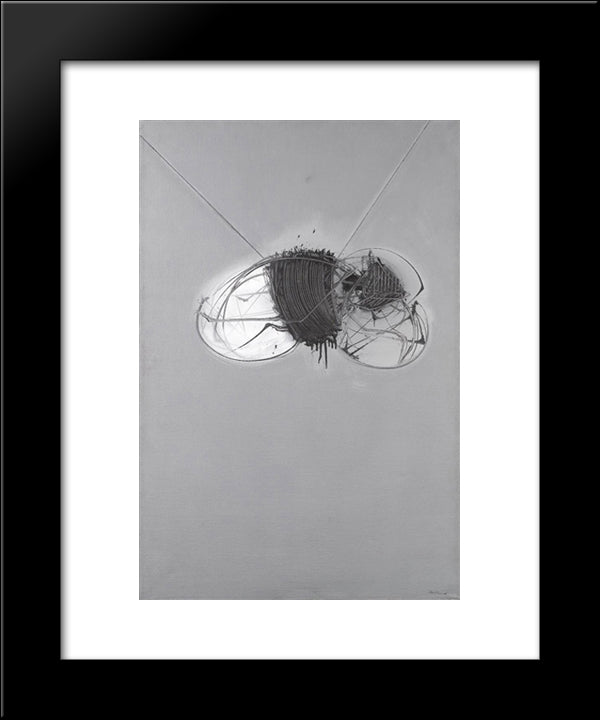 La Larva 20x24 Black Modern Wood Framed Art Print Poster by Scanavino, Emilio