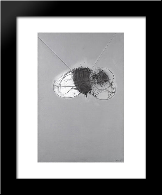 La Larva 20x24 Black Modern Wood Framed Art Print Poster by Scanavino, Emilio