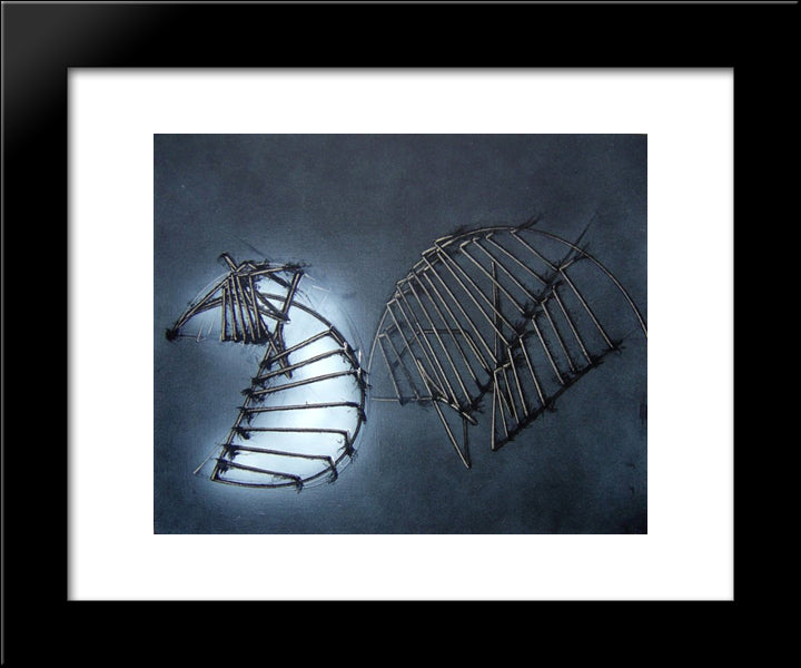 Le 2 Meta 20x24 Black Modern Wood Framed Art Print Poster by Scanavino, Emilio
