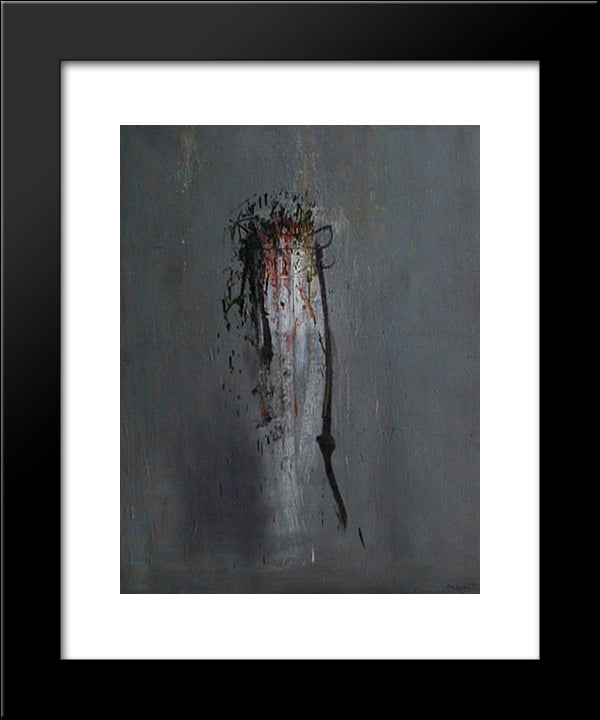 Sindone 20x24 Black Modern Wood Framed Art Print Poster by Scanavino, Emilio