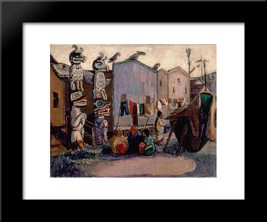 Indian Village, Alert Bay 20x24 Black Modern Wood Framed Art Print Poster by Carr, Emily