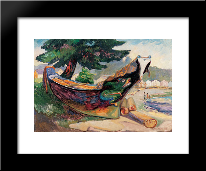 Indian War Canoe (Alert Bay) 20x24 Black Modern Wood Framed Art Print Poster by Carr, Emily