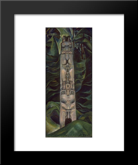 Totem And Forest 20x24 Black Modern Wood Framed Art Print Poster by Carr, Emily