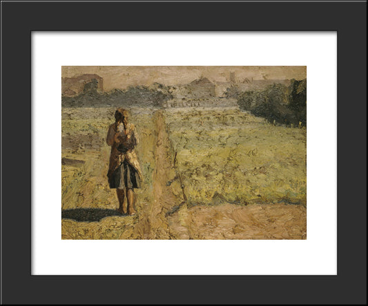 Girl In The Vegetable Garden 20x24 Black Modern Wood Framed Art Print Poster by Zairis, Emmanuel