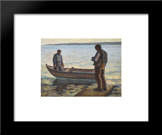 Two Fishermen 20x24 Black Modern Wood Framed Art Print Poster by Zairis, Emmanuel