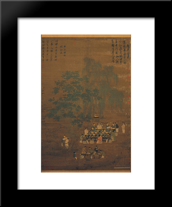 An Elegant Party 20x24 Black Modern Wood Framed Art Print Poster by Huizong, Emperor