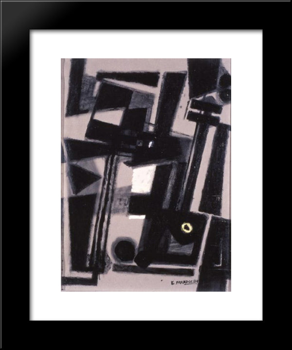 Composition 20x24 Black Modern Wood Framed Art Print Poster by Prampolini, Enrico
