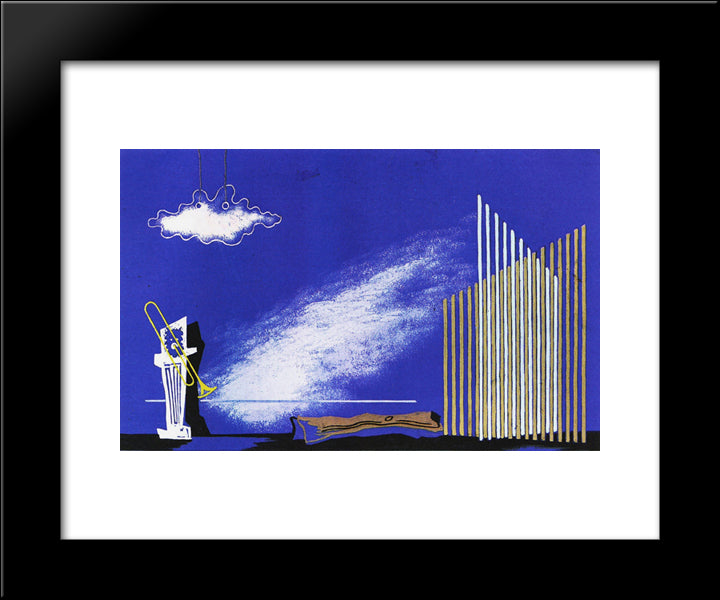 La Salamandra, Bozzetto Di Scena 20x24 Black Modern Wood Framed Art Print Poster by Prampolini, Enrico