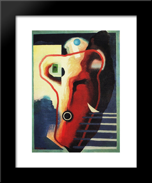 Organismo Umano 20x24 Black Modern Wood Framed Art Print Poster by Prampolini, Enrico