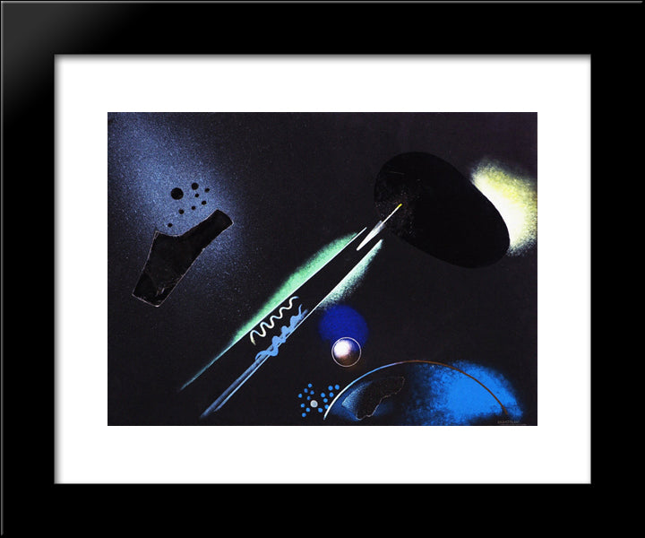 Paesaggio Cosmico 1934 20x24 Black Modern Wood Framed Art Print Poster by Prampolini, Enrico