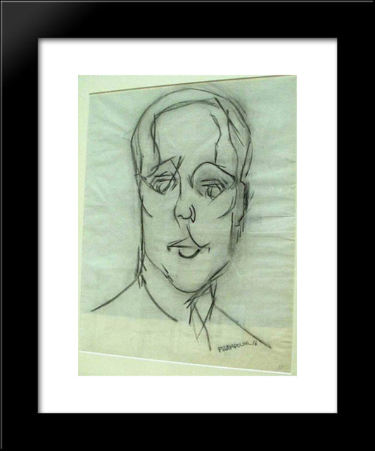 Ritratto N° 25 20x24 Black Modern Wood Framed Art Print Poster by Prampolini, Enrico
