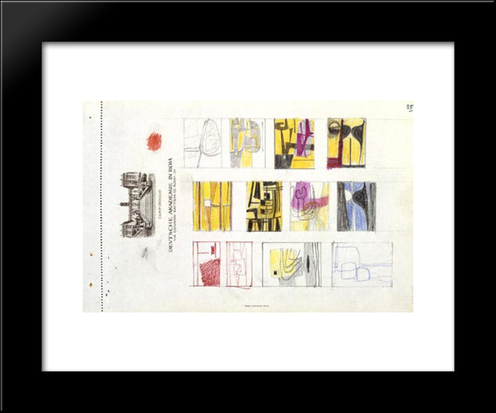Study 20x24 Black Modern Wood Framed Art Print Poster by Prampolini, Enrico