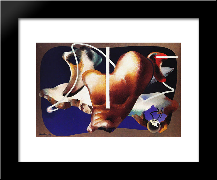 Superamento Terrestre 20x24 Black Modern Wood Framed Art Print Poster by Prampolini, Enrico