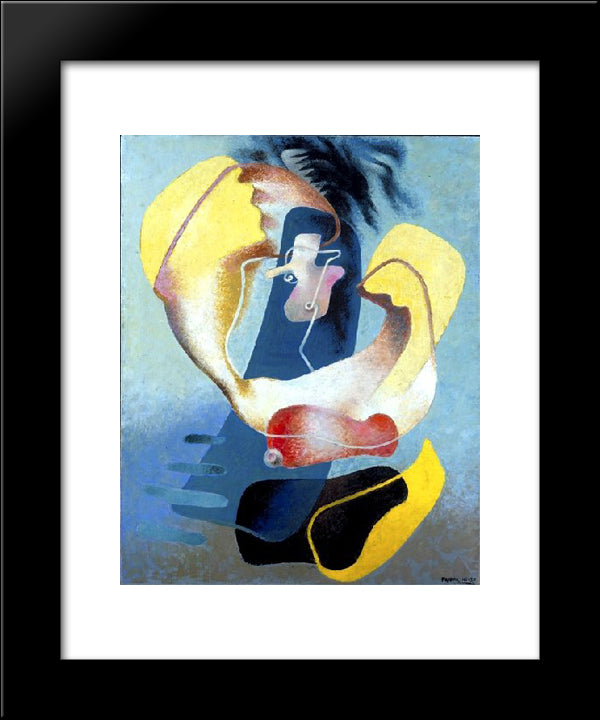 The Figure In Space 20x24 Black Modern Wood Framed Art Print Poster by Prampolini, Enrico