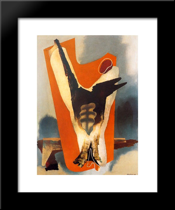 The Funeral Of Romanticism Aesthetic Transfiguration 20x24 Black Modern Wood Framed Art Print Poster by Prampolini, Enrico