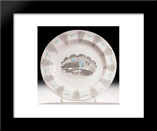 A Dinner Plate From His 'Travel' Service Designed For Wedgwood 20x24 Black Modern Wood Framed Art Print Poster by Ravilious, Eric